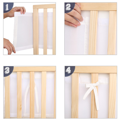 2 Pieces Set of Breathable Mesh Crib Liner for Baby Crib