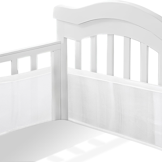 2 Pieces Set of Breathable Mesh Crib Liner for Baby Crib