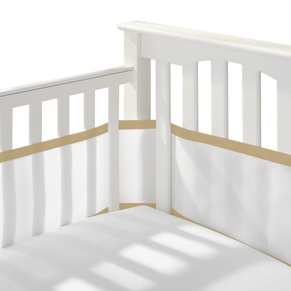 2 Pieces Set of Breathable Mesh Crib Liner for Baby Crib
