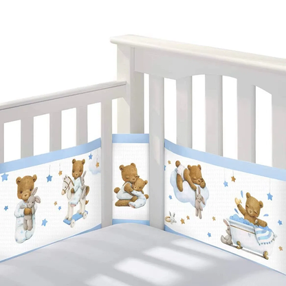 2 Pieces Set of Breathable Mesh Crib Liner for Baby Crib