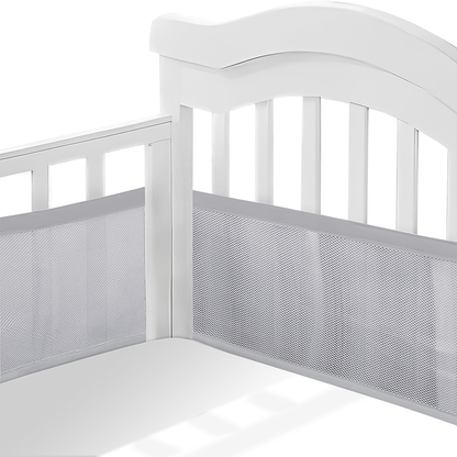 2 Pieces Set of Breathable Mesh Crib Liner for Baby Crib