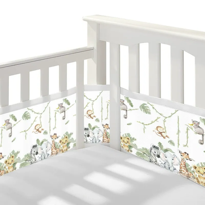 2 Pieces Set of Breathable Mesh Crib Liner for Baby Crib