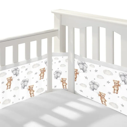 2 Pieces Set of Breathable Mesh Crib Liner for Baby Crib