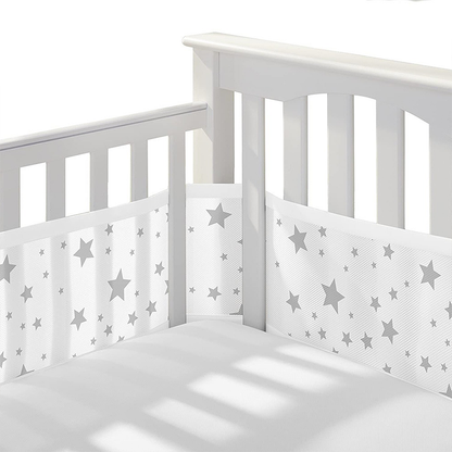 2 Pieces Set of Breathable Mesh Crib Liner for Baby Crib