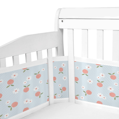 2 Pieces Set of Breathable Mesh Crib Liner for Baby Crib