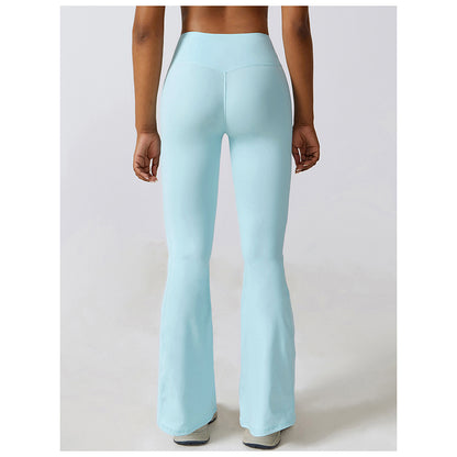 Casual Front V Deep High Waist Wide Legged Butt Lifting Yoga Flared Pants for Dance, Sports
