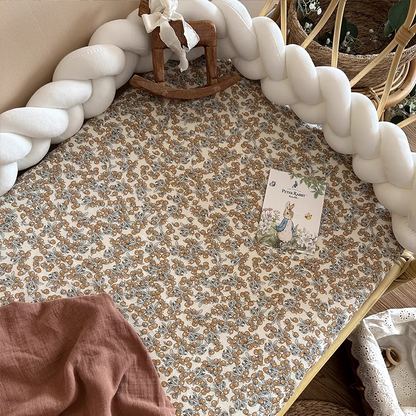 Customizable 100% Cotton Double-Layer Gauze Fitted Crib Sheet For Standard Crib