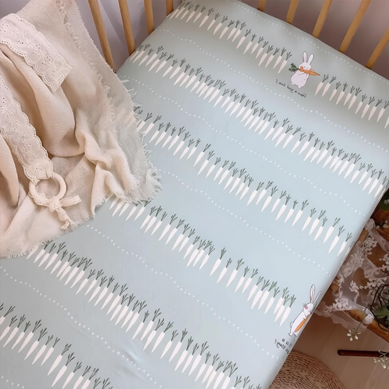 Customizable 100% Cotton Double-Layer Gauze Fitted Crib Sheet For Standard Crib