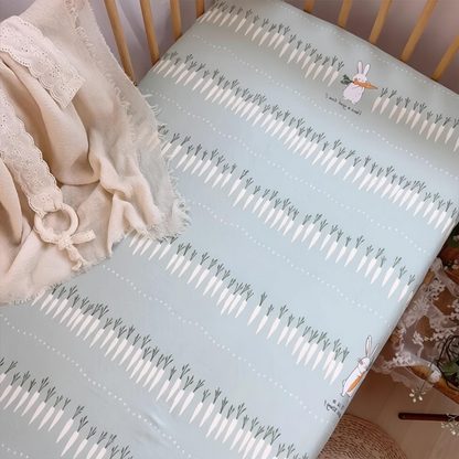 Customizable 100% Cotton Double-Layer Gauze Fitted Crib Sheet For Standard Crib