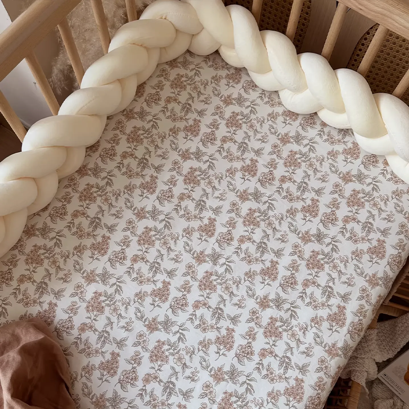 Customizable 100% Cotton Fitted Crib Sheet For Standard Crib