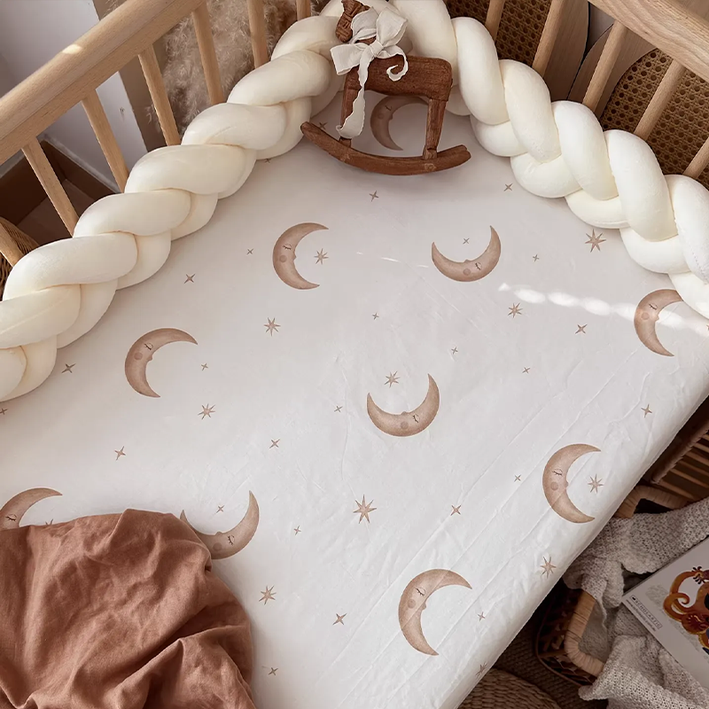 Customizable 100% Cotton Fitted Crib Sheet For Standard Crib