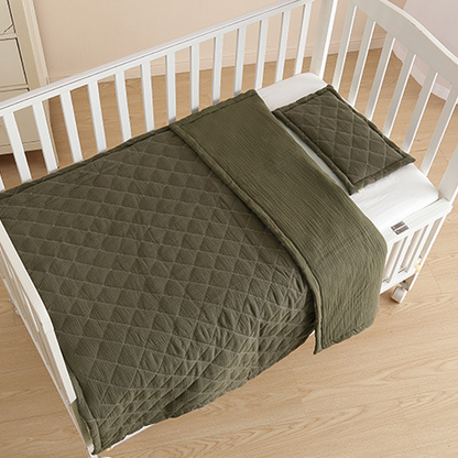 Diamond Quilting with 100% Cotton Baby Blanket & Pillow Ultra Breathable