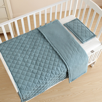 Diamond Quilting with 100% Cotton Baby Blanket & Pillow Ultra Breathable