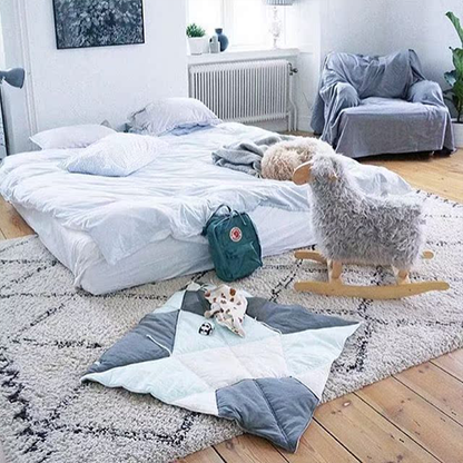 Playmat and Blanket All-in-One Quilted Block Mat Paper Cranes Decor Rug Padding