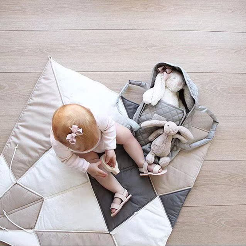 Playmat and Blanket All-in-One Quilted Block Mat Paper Cranes Decor Rug Padding