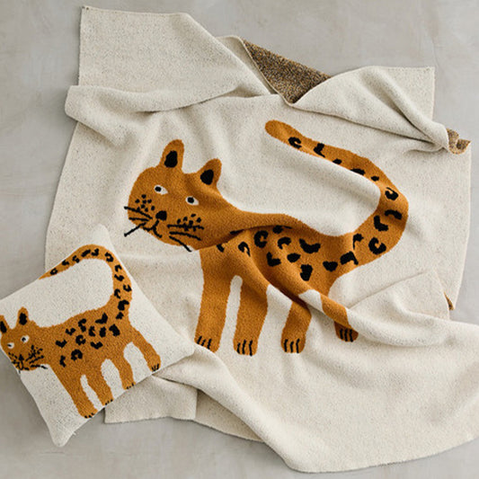 Half Fleece Blanket & Pillowcase - Leopard