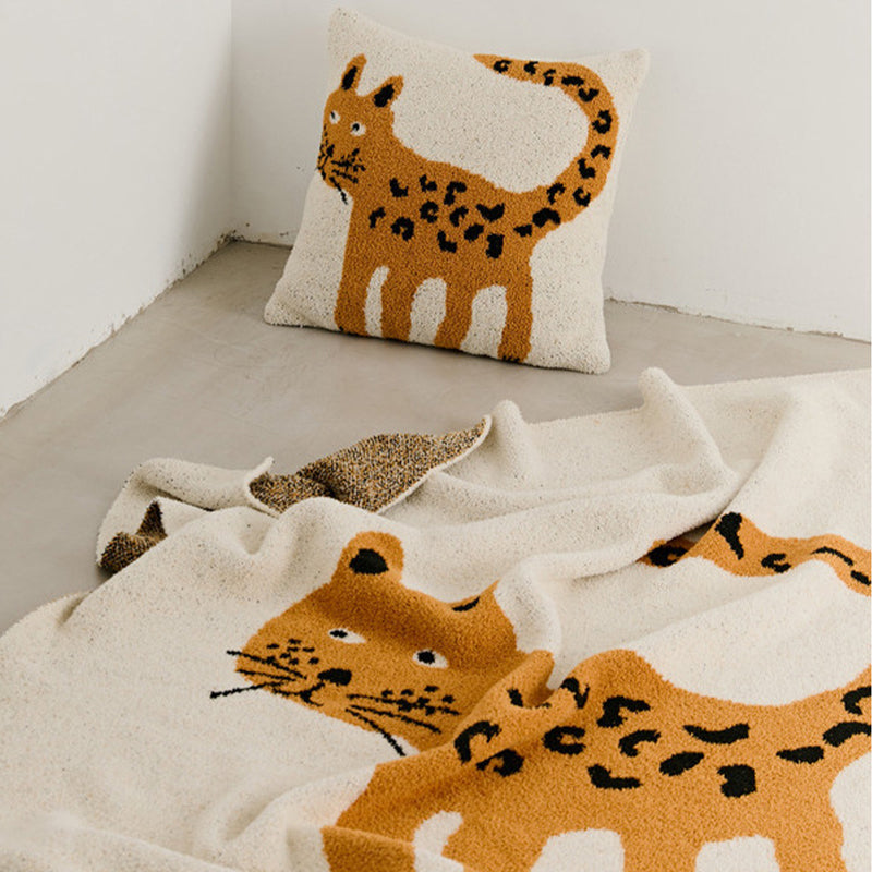 Half Fleece Blanket & Pillowcase - Leopard
