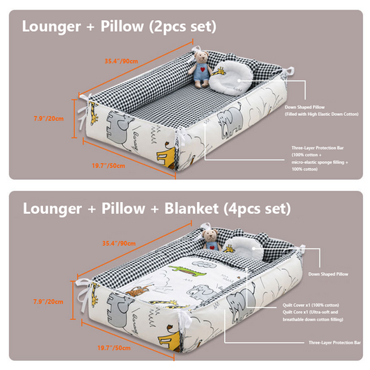 36"x20" Infant Newborns Co-sleeper Set with Pillow & Blanket