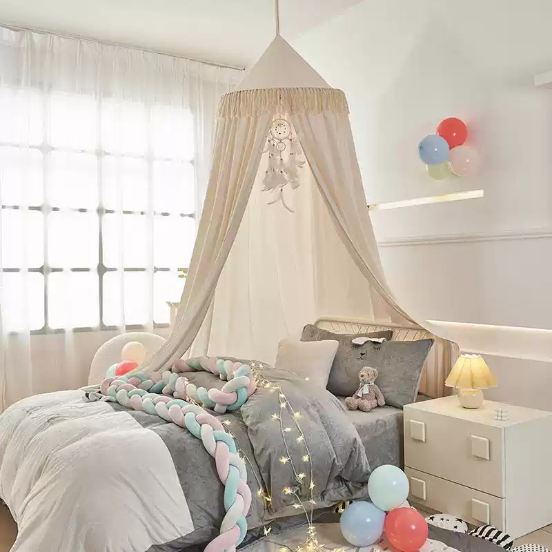 Creamy Large Dome Semi-Shading Hanging Indoor Tent