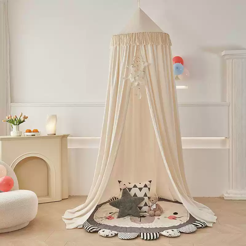 Creamy Large Dome Semi-Shading Hanging Indoor Tent