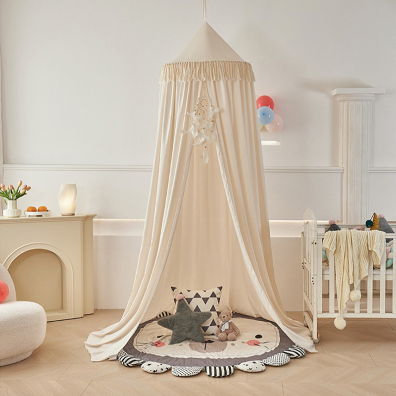 Creamy Large Dome Semi-Shading Hanging Indoor Tent