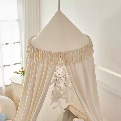 Creamy Large Dome Semi-Shading Hanging Indoor Tent