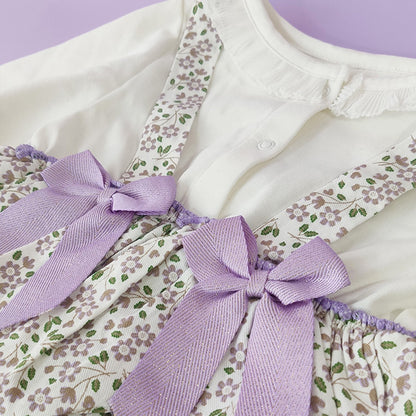 Lilac Princess Dress Newborn Gift Box 0-18M Baby Cloth Set