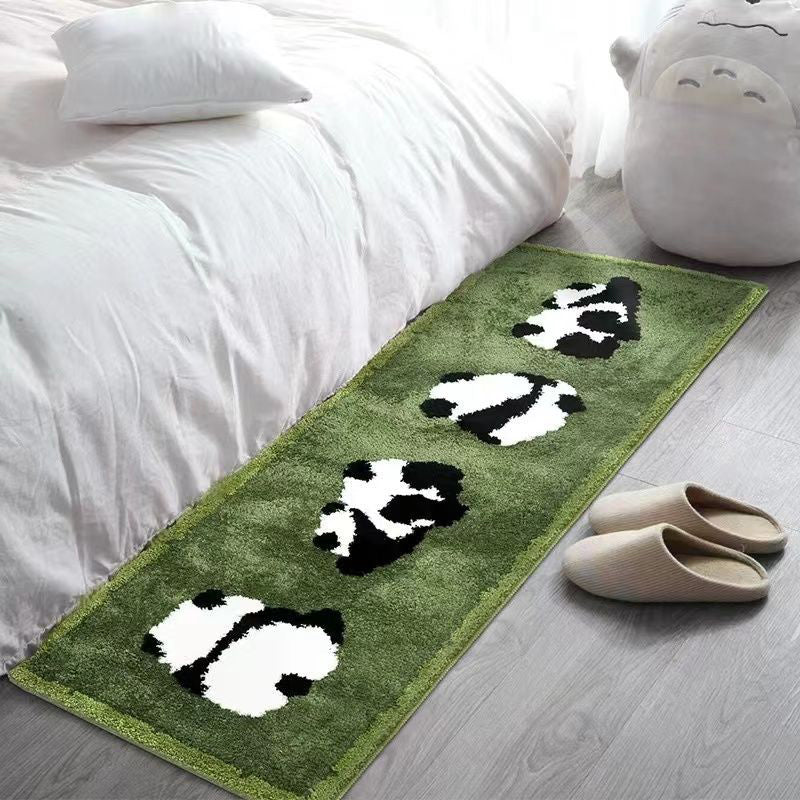 Long Square Rugs - Panda on the Grass