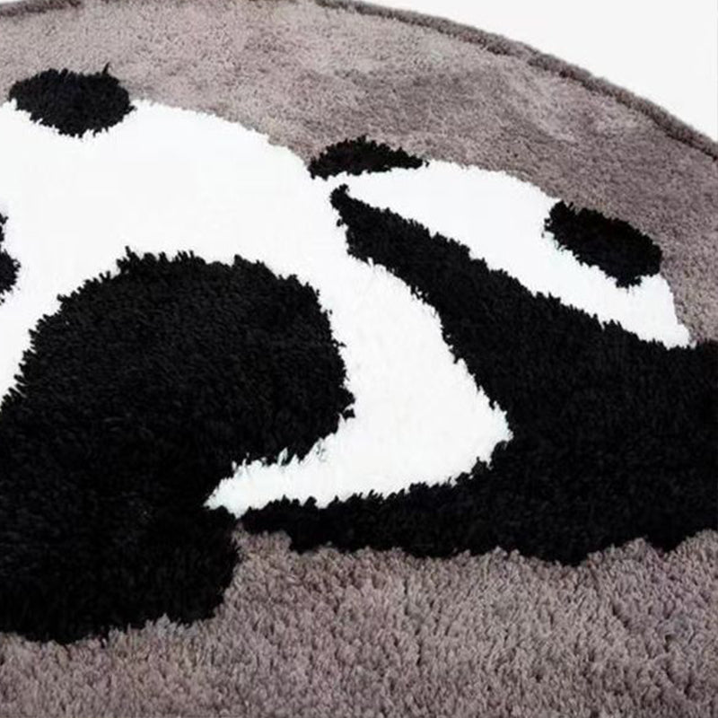 Long Square Rugs - Panda on the Grass Adorable Rugs for Kids Bedroom ...