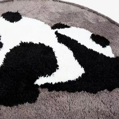Long Square Rugs - Panda on the Grass