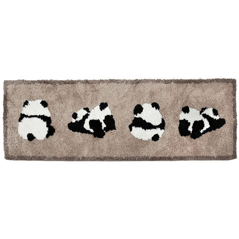 Long Square Rugs - Panda on the Grass