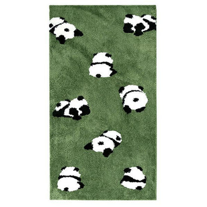 Long Square Rugs - Panda on the Grass