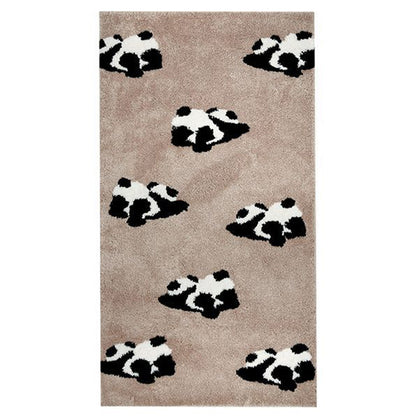 Long Square Rugs - Panda on the Grass