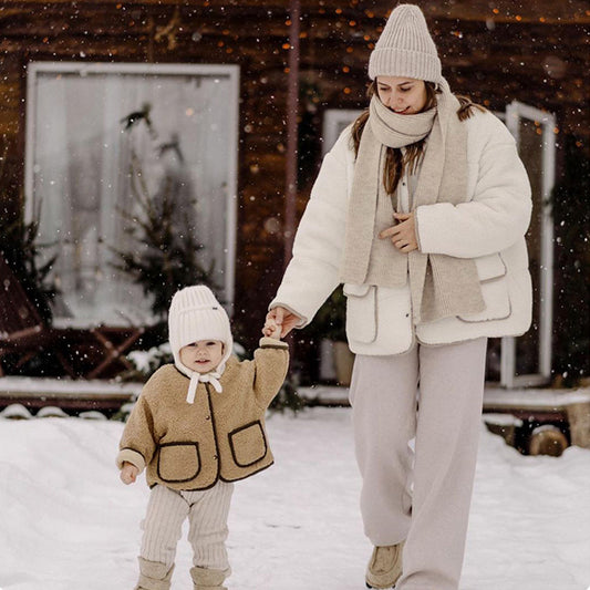 Mommy & Baby Furry Tops Coat for Autumn Winter