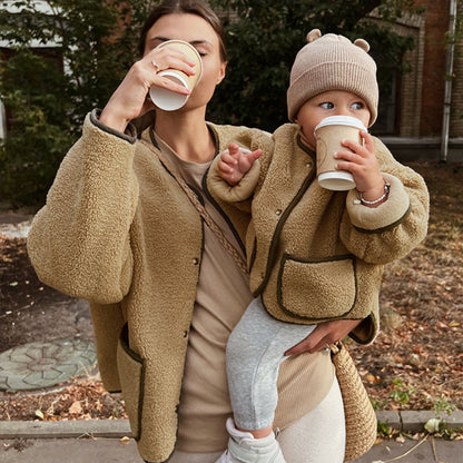 Mommy & Baby Furry Tops Coat for Autumn Winter