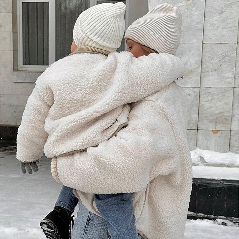 Mommy & Baby Furry Tops Coat for Autumn Winter