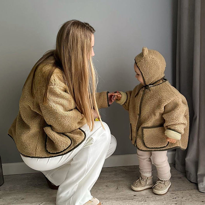 Mommy & Baby Furry Tops Coat for Autumn Winter