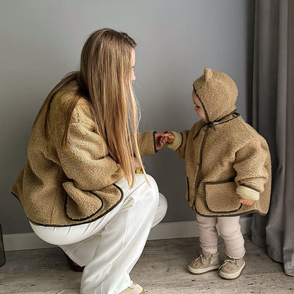 Mommy & Baby Furry Tops Coat for Autumn Winter