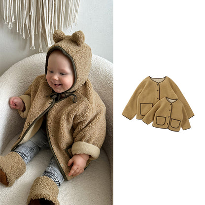Mommy & Baby Furry Tops Coat for Autumn Winter