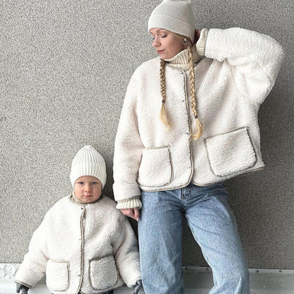 Mommy & Baby Furry Tops Coat for Autumn Winter