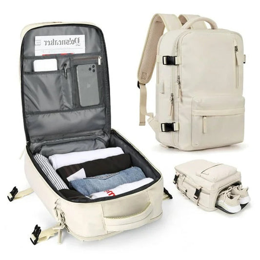 Multifunctional Backpack with Large Capacity USB Port Rechargeable Travel Bag