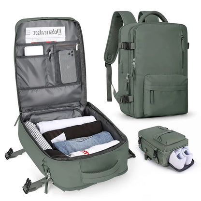 Multifunctional Backpack with Large Capacity USB Port Rechargeable Travel Bag