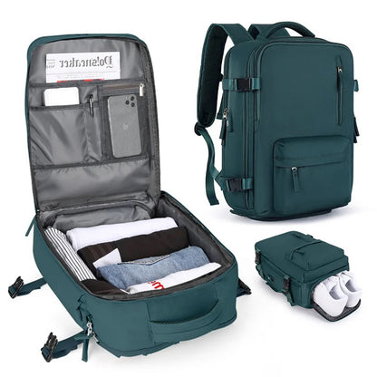Multifunctional Backpack with Large Capacity USB Port Rechargeable Travel Bag