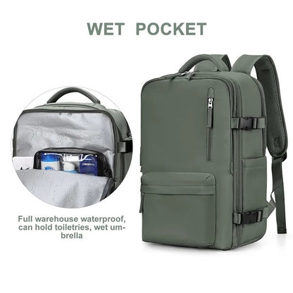 Multifunctional Backpack with Large Capacity USB Port Rechargeable Travel Bag