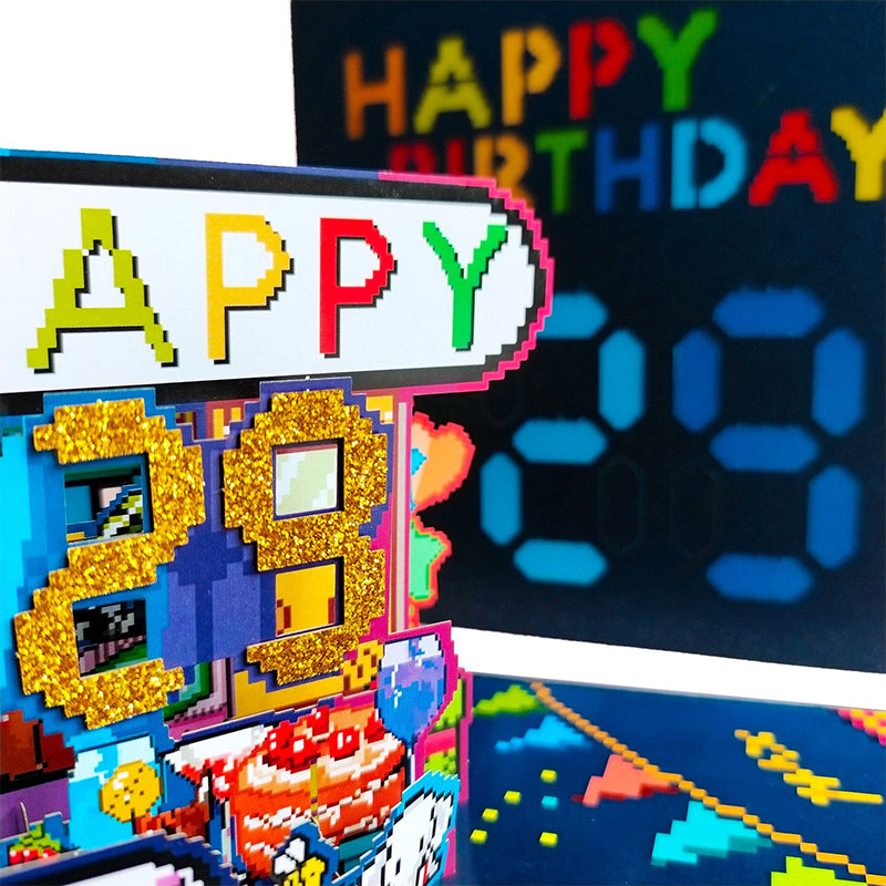 Pixel Letters DIY Age Happy Birthday Pop-Up Card