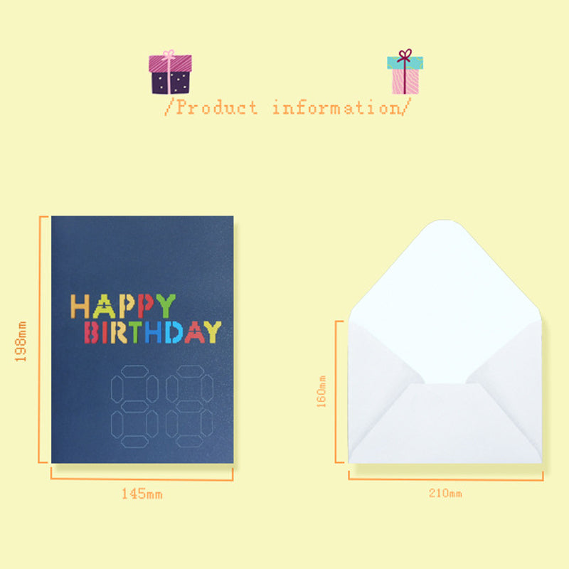 Pixel Letters DIY Age Happy Birthday Pop-Up Card