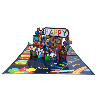 Pixel Letters DIY Age Happy Birthday Pop-Up Card