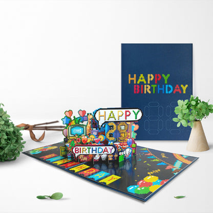 Pixel Letters DIY Age Happy Birthday Pop-Up Card