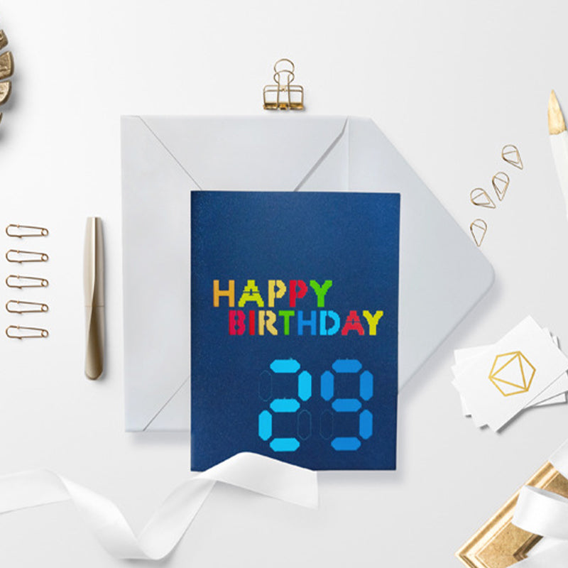 Pixel Letters DIY Age Happy Birthday Pop-Up Card