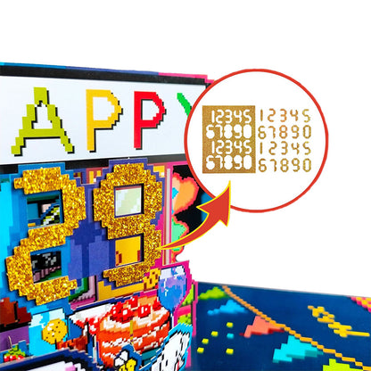 Pixel Letters DIY Age Happy Birthday Pop-Up Card